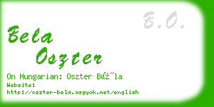 bela oszter business card